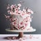 Delicately crafted cake with cherry blossom design