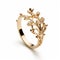 Delicately Detailed King Rose Ring In Yellow Gold