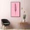 Delicately Detailed Pink Wall With Graphic Minimalism Wheat Print