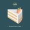 delicious Almond Carrot Cake in flat and minimal style