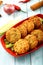 Delicious aloo tikki from Indian cuisine,