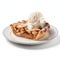 Delicious American Apple Pie with Ice Cream on a Plate.