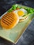 Delicious american hamburger with egg, lettuce and salmon red fish