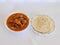 Delicious appam/rotti with chicken curry white background