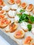 Delicious appetizer canapes