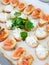 Delicious appetizer canapes