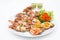 delicious appetizer Steamed crabs and crab`s spawn with seafood spicy sauce Thai seafood, steamed cra