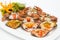 delicious appetizer Steamed crabs and crab`s spawn with seafood spicy sauce Thai seafood, steamed cra