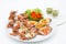 delicious appetizer Steamed crabs and crab`s spawn with seafood spicy sauce Thai seafood, steamed cra