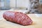 Delicious, appetizing red sausage salami