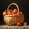 Delicious Apricot Basket With Realistic Apples - Art Inspired By Scott Rohlfs And Peter Holme Iii