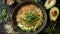 Delicious Avocado Ramen Noodles with Sesame and Greens