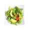 Delicious avocado salad in  on white background, top view