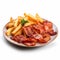 Delicious Bacon And Chips On A Plate - High Resolution Image