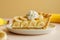 Delicious banana cream pie slice with whipped cream topping
