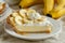 Delicious banana cream pie with whipped cream topping
