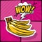 Delicious bananas pop art icons