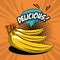 Delicious bananas pop art icons
