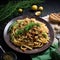 Delicious Bavette Pasta with Fennel Ragout and Zesty Lemon Sauce on a Plate