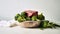Delicious Beef and Broccoli Food Combination Horizontal Illustration.