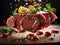 Delicious beef carpaccio, elegant dish, perfect for a special occasion or light meal. Cinematic ads