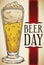 Delicious Beer Served in Pilsner Glass for Beer Day, Vector Illustration