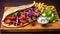 Delicious Berliner Kebab With Special Soft Pita Bread, With Grilled Lamb Slices, Turkish Kebab with Vegetables And French Fries