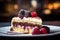 Delicious berry cake slice on plate beautiful tasty yummy dish sweet dessert cake dressing decorated party birthday
