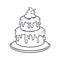 Delicious birthday cake silhouette illustration