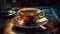 delicious black coffee realistic photography generative AI