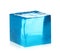 Delicious blue jelly cube on white