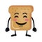 Delicious bread toast kawaii character