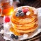 Delicious breakfast of fruity berry pancakes