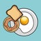 delicious breakfast ingredients icons