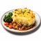 Delicious British Shepherd\\\'s Pie with Mashed Potatoes on a Plate.