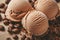 Delicious brown coffee ice cream. Generative AI