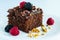 A delicious brownie with silvestre fruits