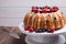 Delicious bundt cake with berries