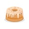 Delicious bundt Cake with Nuts Vector Illustration