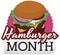 Delicious Burger with Extra Ingredients to celebrate Hamburger Month, Vector Illustration