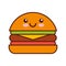 Delicious burger kawaii character