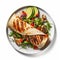 Delicious Burrito Dish With Roasted Tilapia Steak And Asparagus