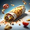 delicious burrito is a warm, flour tortilla filled with savory ingredients like seasoned meat