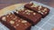 Delicious cake Chocolate Brownies with almonds