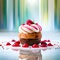 Delicious cake with fruits - ai generated image