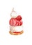 Delicious cake with meringue and raspberry. Hand drawn watercolor illustration isolated on white background