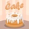 Delicious Cake with Nuts Flat Social media Banner