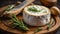 Delicious Camembert cheese, rosemary tasty delicious organic