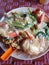 the delicious Cantonese big prawn noodle