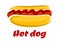 Delicious cartoon hot dog